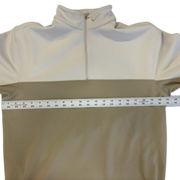 Nike Golf Therma-Fit 1/4 Zip Colorblock Pullover Sweatshirt Tan/Khaki Men’s S - Picture 10 of 11